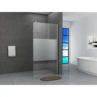 FA-Bausysteme Walk-In Glas Dusche Teilsatiniert 110 cm