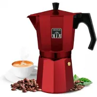 Cecotec Mokclassic 600, Mokka-Kanne, 0,3 l, Rot, Aluminium, 6 Tassen, Gemahlener Kaffee