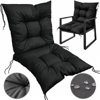 EDANTI Gartenstuhl Kissen Liegestuhl Wasserdicht Codura Schwarz 50x50x50