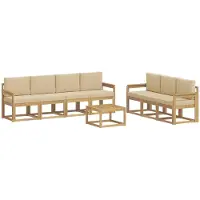 Syfax 7-teilige modulare Outdoor-Sofagarnitur aus Akazienholz im Latten-Design