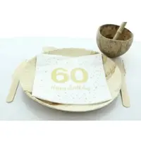 Sovie HORECA Serviette - Happy Birthday - 60 - aus Tissue 33 x 33 cm, 3-lagig, 100 Stück