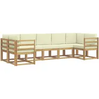vidaXL Outdoor-Sofagarnitur 7 Stk. Weiß und Creme