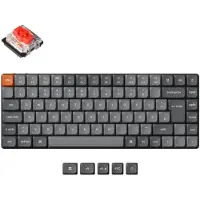 Keychron K3M-H1-DE, 75%, Kabellos, USB + RF Wireless + Bluetooth, Mechanischer Switch, RGB-LED, Grau