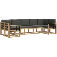 vidaXL Outdoor-Sofagarnitur 7 Stk. Weiß und Anthrazit