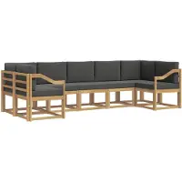 vidaXL Outdoor-Sofagarnitur 7 Stk. Weiß und Anthrazit