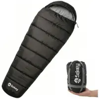 Sekey Schlafsack 220x80x50cm Mumienschlafsack Camping 0,9kg Anthrazit