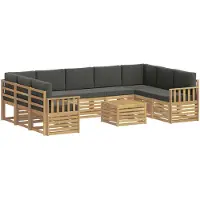vidaXL Outdoor-Sofagarnitur 10 Stk. Weiß und Anthrazit Polyester