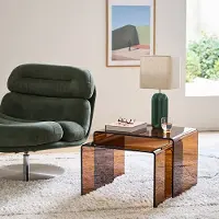 La redoute interieurs 2er-set Satztische Joan, Gehärtetes Glas