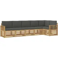 vidaXL Outdoor-Sofagarnitur 6 Stk. Weiß und Anthrazit Polyester