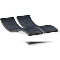 Dcb Garden Set aus 2 Sonnenliegen, Kunstharzgeflecht, schwarz