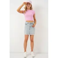 Big Dart Slim Fit Mini-Denimrock mit Knöpfen