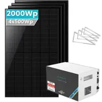 SolarMars SunEnergyXT 500 Pro Balkonkraftwerk Speicher mit 500Wp Solarmodul Set - 2000Wp ‚Äì 4 Module üî• / Ohne Erweiterungsakku / Mit Flachdach-Halterung