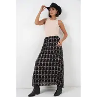 Bigdart Hoch taillierter geometrischer Druck Maxi-Rock