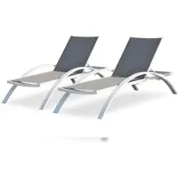 Dcb Garden Set mit 2 Sonnenliegen, Aluminium und Textilene