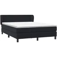 vidaXL Boxspringbett mit Matratze Schwarz 160x210 cm Samt