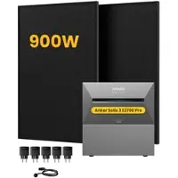 Anker SOLIX Solarbank 3 E2700 Pro, mit 2 x 450W Bifaziale Solarmodule, by Powerness - 5.4kWh / 5 x Smart Plug / Standardversand