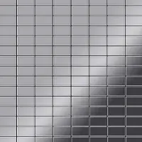 ALLOY Mosaik Fliese Massiv Metall Edelstahl Hochglanz Grau 1,6mm Bauhaus-s-s-m 1 Paket mit 10 Matten 1,05 m2 Grau