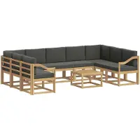 vidaXL Outdoor-Sofagarnitur 10 pcs Weiß und Anthrazit 59 x 59 x 37 cm