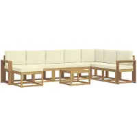 vidaXL Outdoor-Sofagarnitur 9 Stk. Weiß und Creme