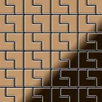 ALLOY Mosaik Fliese Massiv Metall Titan Hochglänzend Kupfer 1,6mm Stark Kink-ti-am 1 Paket mit 10 Matten 0,93 m2 Kupfer