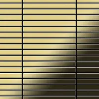 ALLOY Mosaik Fliese Massiv Metall Messing Gewalzt Gold 1,6mm Stark Linear-bm 1 Paket mit 10 Matten 0,94 m2 Gold