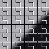 ALLOY Mosaik Fliese Massiv Metall Edelstahl Marine Gebürstet Grau 1,6mm Kink-s-s-mb 1 Paket mit 10 Matten 0,93 m2 Grau