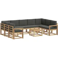 vidaXL Outdoor-Sofagarnitur 10 pcs Weiß und Anthrazit 59 x 59 x 37 cm