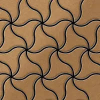 ALLOY Mosaik Fliese Massiv Metall Titan Gebürstet Kupfer 1,6mm Stark Ninja-ti-ab 1 Paket mit 10 Matten 0,67 m2 Kupfer