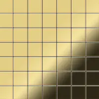 ALLOY Mosaik Fliese Massiv Metall Messing Gewalzt Gold 1,6mm Stark Attica-bm 1 Paket mit 10 Matten 0,85 m2 Gold