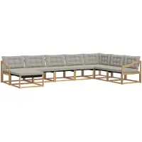 vidaXL Outdoor-Sofagarnitur 8 pcs Weiß und Hellgrau