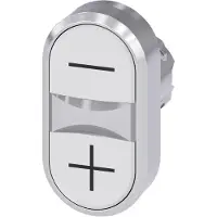 Siemens 3SU1050-3AB66-0AL0 Doppeldrucktaster, 22mm, rund, Metall, hochglanz, weiß, weiß 3SU10503AB660AL0