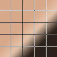 ALLOY Mosaik Fliese Massiv Metall Kupfer Gewalzt Kupfer 1,6mm Stark Century-cm 1 Paket mit 50 Matten 0,5 m2 Kupfer