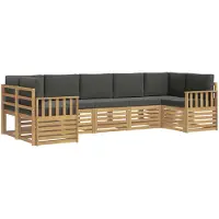 vidaXL Outdoor-Sofagarnitur 6 pcs Weiß und Anthrazit