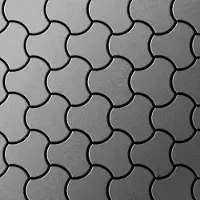 ALLOY Mosaik Fliese Massiv Metall Edelstahl Gebürstet Grau 1,6mm Stark Ubiquity-s-s-b 1 Paket mit 10 Matten 0,75 m2 Grau
