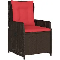 vidaXL Liegende Gartenstühle 2 Stk. Braun Poly Rattan