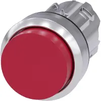 Siemens 3SU1050-0BA20-0AA0 Drucktaster, 22mm, rund, Metall, hochglanz, rot, Druckknopf, hoch, verrastbar 3SU10500BA200AA0