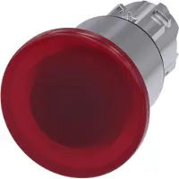 Siemens 3SU1051-1EA20-0AA0 Pilzdrucktaster, beleuchtet, 22mm, rund, Metall, hochglanz, rot, 40mm 3SU10511EA200AA0