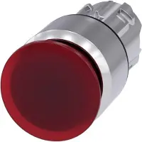 Siemens 3SU1051-1AA20-0AA0 Pilzdrucktaster, beleuchtet, 22mm, rund, Metall, hochglanz, rot, 30mm 3SU10511AA200AA0