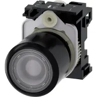 Siemens 3SU1201-0EB70-0AA0 Drucktaster, beleuchtet, 22mm, rund, Kunststoff, klar, Druckknopf 3SU12010EB700AA0