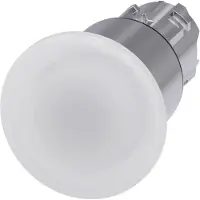 Siemens 3SU1051-1ED60-0AA0 Pilzdrucktaster, beleuchtet, 22mm, rund, Metall, hochglanz, weiß, 40mm 3SU10511ED600AA0