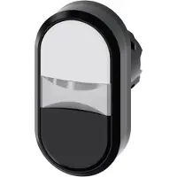 Siemens 3SU1000-3AB61-0AA0 Doppeldrucktaster, 22mm, rund, Kunststoff, weiß, schwarz 3SU10003AB610AA0