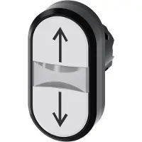 Siemens 3SU1000-3AB66-0AN0 Doppeldrucktaster, 22mm, rund, Kunststoff, weiß: Pfeil oben, weiß: Pfeil unten 3SU10003AB660AN0