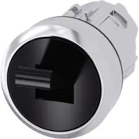 Siemens 3SU1050-3EC10-0AA0 Kippschalter, 22mm, rund, Metall, hochglanz, schwarz, 2 Schaltstellungen O+I 3SU10503EC100AA0