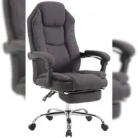 DELUKE Bürostuhl MEDHA Stoff - 114x67x64, Dunkelgrau | Stoff | Metall in Chromoptik Gestell | ergonomische Bürostühle Homeoffice Stuhl mit Rollen