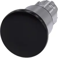 Siemens 3SU1050-1EA10-0AA0 Pilzdrucktaster, 22mm, rund, Metall, hochglanz, schwarz 3SU10501EA100AA0