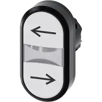 Siemens 3SU1000-3AB66-0AM0 Doppeldrucktaster, 22mm, rund, Kunststoff, weiß: Pfeil links, weiß: Pfeil rechts 3SU10003AB660AM0
