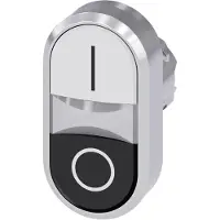 Siemens SIRIUS ACT Doppeldrucktaster Frontelement Metall, hochglanz, weiss/schwarz