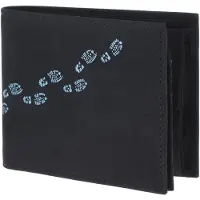 OXMOX Geldbörse New Cryptan RFID Protect Querscheinbörse Footsteps 2.0 Print Cyan Black schwarz