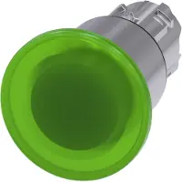 Siemens 3SU1051-1EA40-0AA0 Pilzdrucktaster, beleuchtet, 22mm, rund, Metall, hochglanz, grün, 40mm 3SU10511EA400AA0