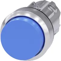 Siemens 3SU1050-0BB50-0AA0 Drucktaster, 22mm, rund, Metall, hochglanz, blau, Druckknopf 3SU10500BB500AA0
